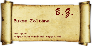 Buksa Zoltána névjegykártya